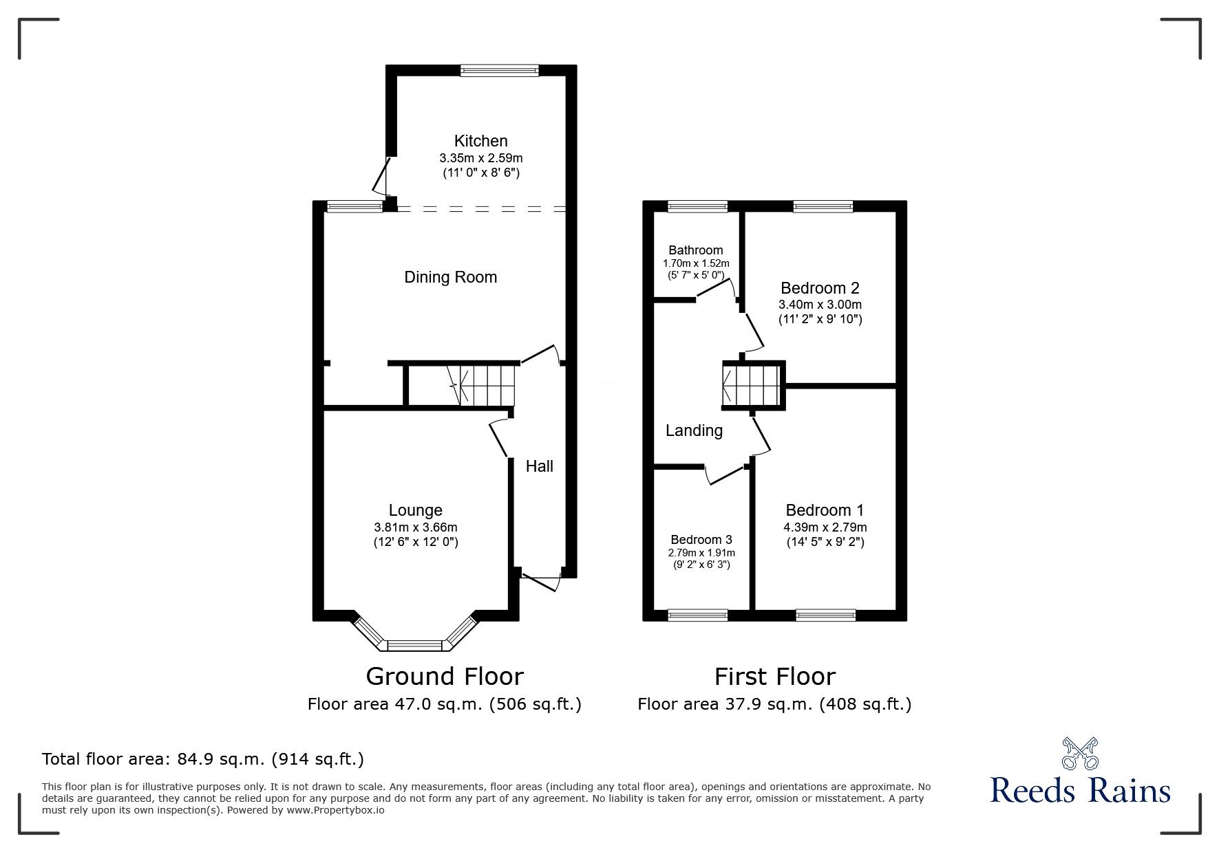 Floorplan of 3 bedroom Semi Detached House for sale, Elm Avenue, Grimsby, Lincolnshire, DN34