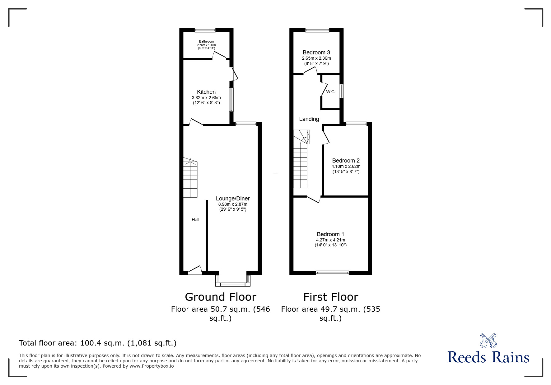 Floorplan of 3 bedroom Mid Terrace House for sale, Humberstone Road, Grimsby, Lincolnshire, DN32