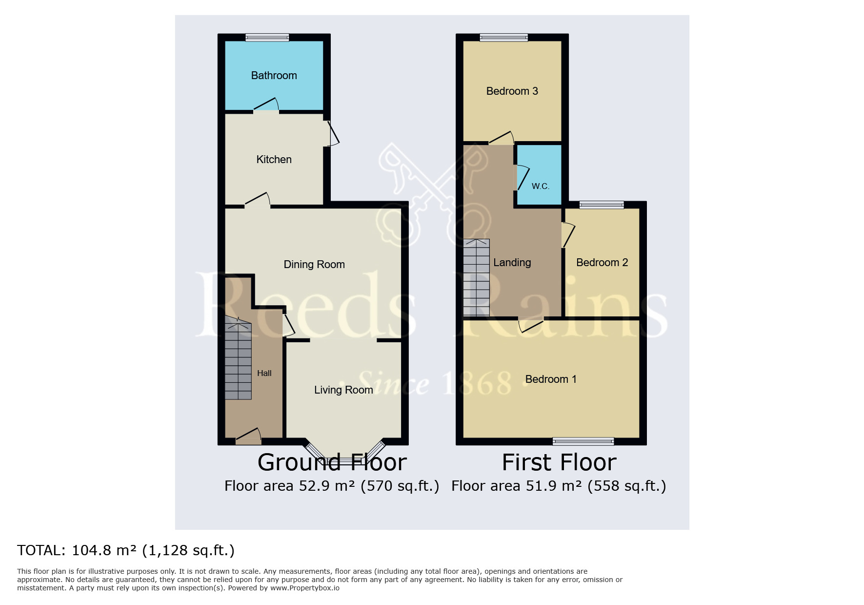 Floorplan of 3 bedroom Mid Terrace House to rent, Fairmont Road, Grimsby, Lincolnshire, DN32