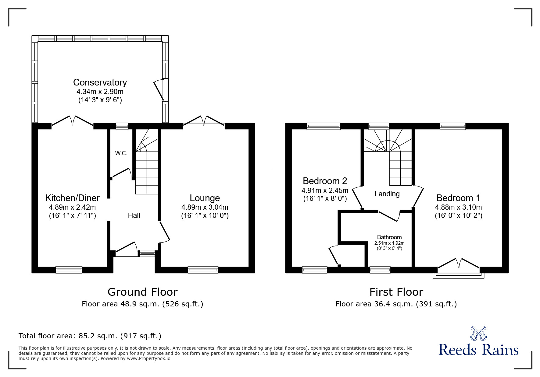 Floorplan of 2 bedroom Semi Detached Property for sale, Whitehall Country Cottages, Cleethorpes, Lincolnshire, DN35