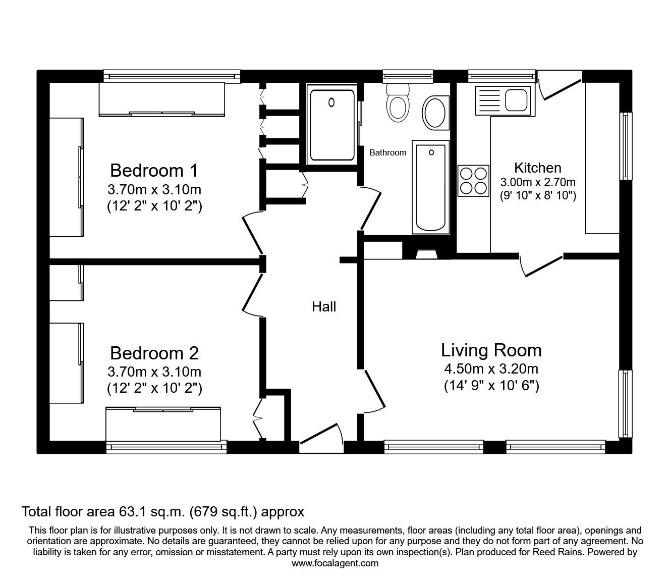 Floorplan of 2 bedroom Detached Property for sale, Humberston Fitties, Humberston, Lincolnshire, DN36