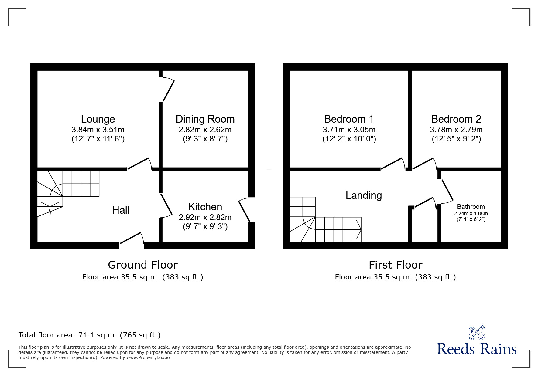 Floorplan of 2 bedroom End Terrace House for sale, Winchester Avenue, Grimsby, Lincolnshire, DN33