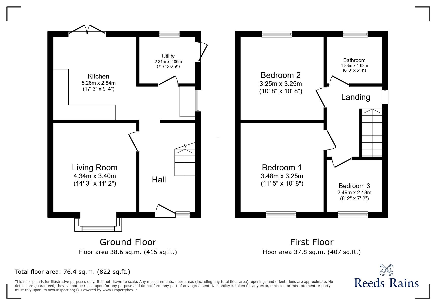 Floorplan of 3 bedroom Semi Detached House for sale, Highland Tarn, Immingham, Lincolnshire, DN40