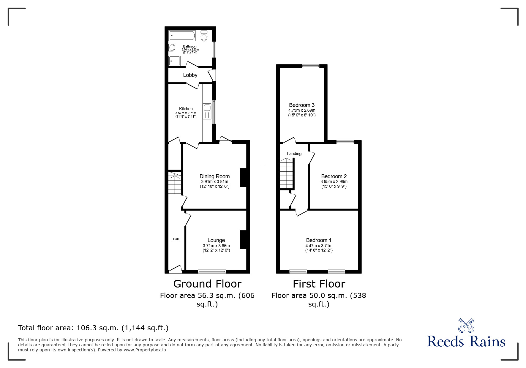 Floorplan of 3 bedroom Mid Terrace House for sale, Heneage Road, Grimsby, Lincolnshire, DN32