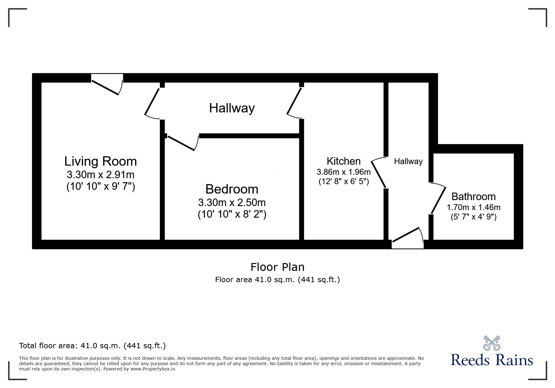 Floorplan of 1 bedroom  Flat to rent, Cromwell Road, Grimsby, Lincolnshire, DN31