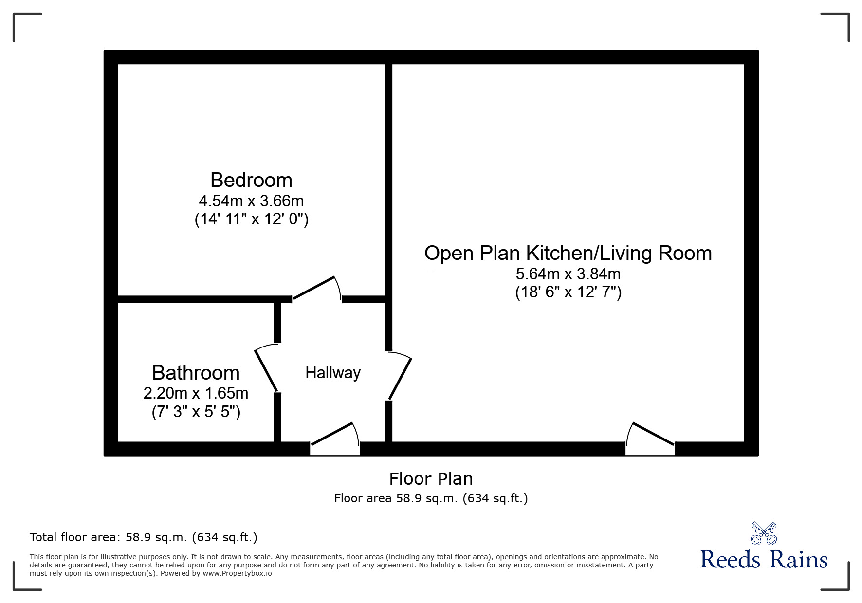Floorplan of 1 bedroom  Flat to rent, Lancaster Drive, South Killingholme, Lincolnshire, DN40