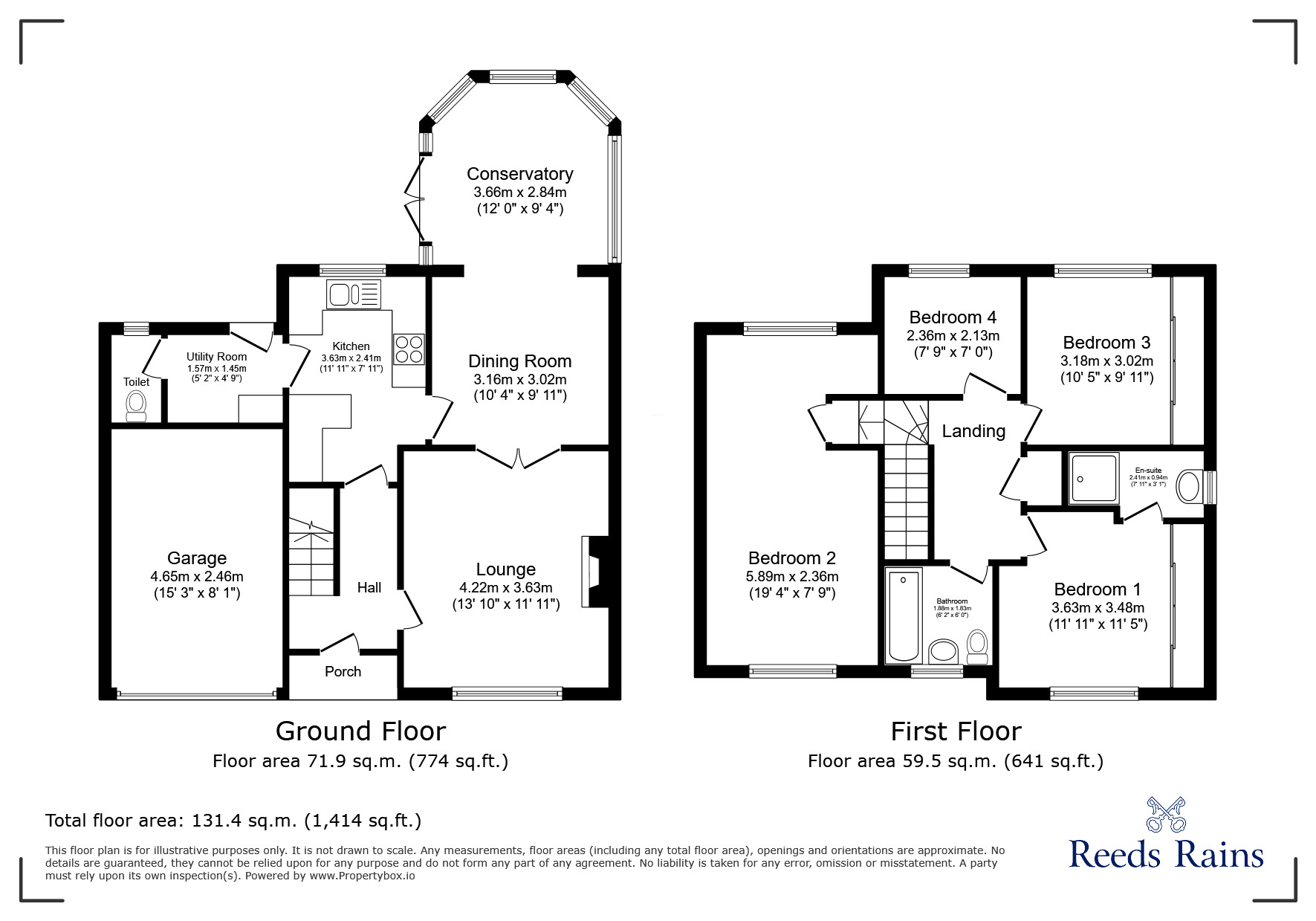 Floorplan of 4 bedroom Detached House for sale, Coltsfoot Drive, Waltham, Lincolnshire, DN37