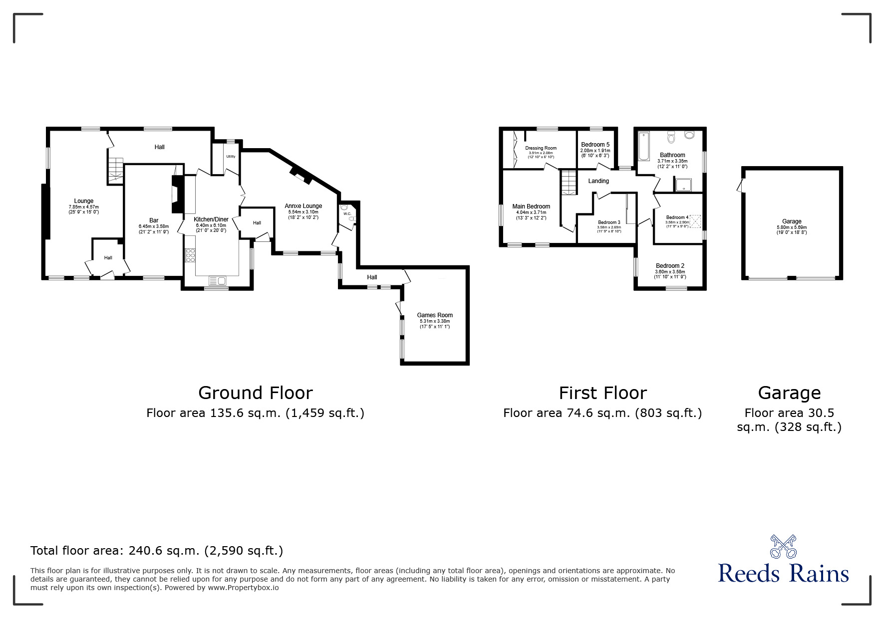 Floorplan of 5 bedroom Detached House for sale, Peppercorn Walk, Holton-le-Clay, Lincolnshire, DN36