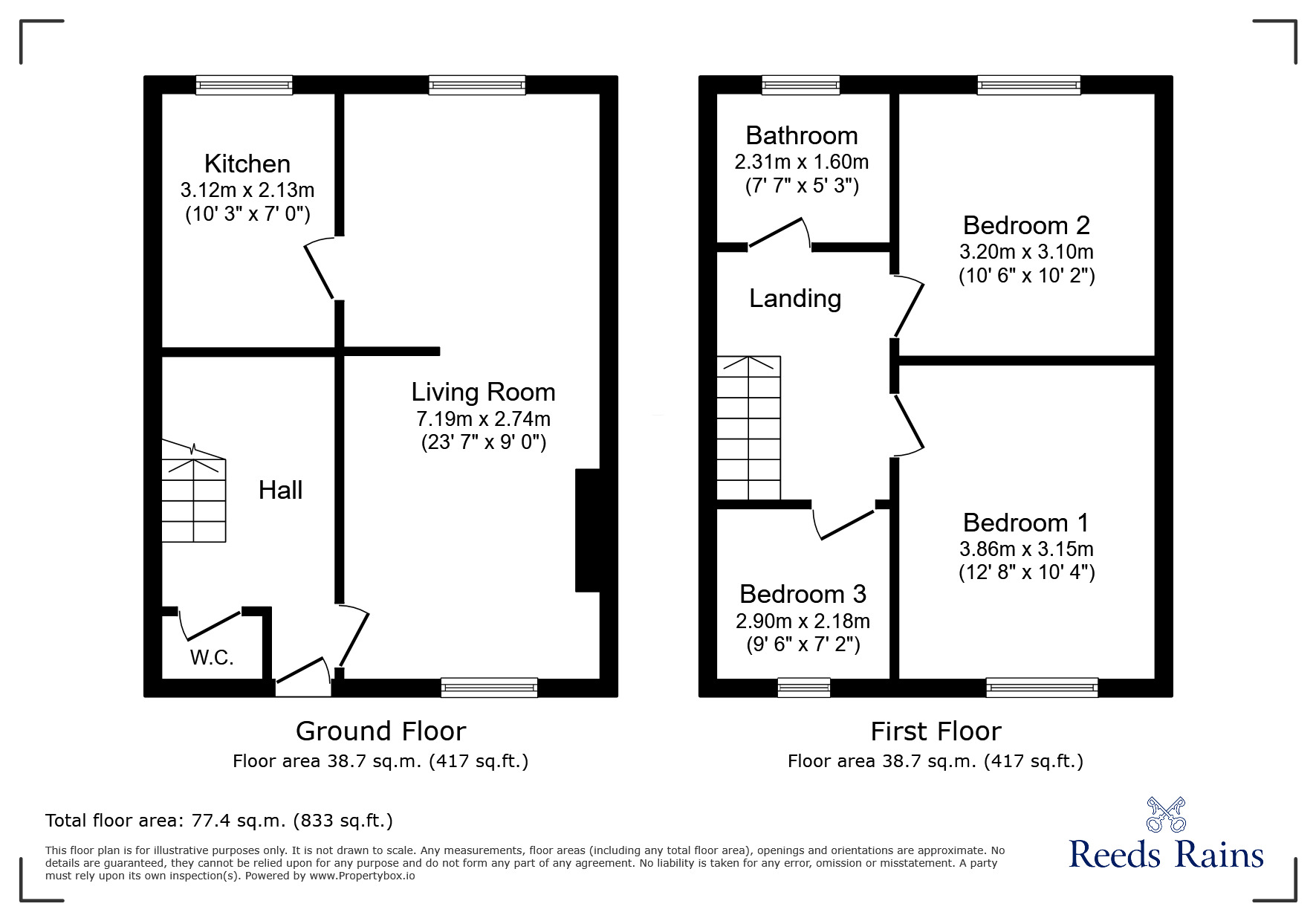 Floorplan of 3 bedroom End Terrace House for sale, Whitby Drive, Grimsby, Lincolnshire, DN32