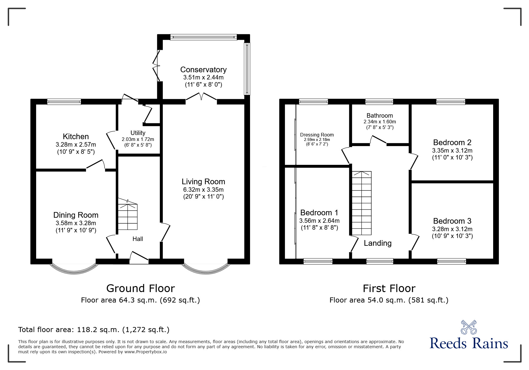 Floorplan of 3 bedroom Detached House for sale, Abbotsway, Lincolnshire, DN32