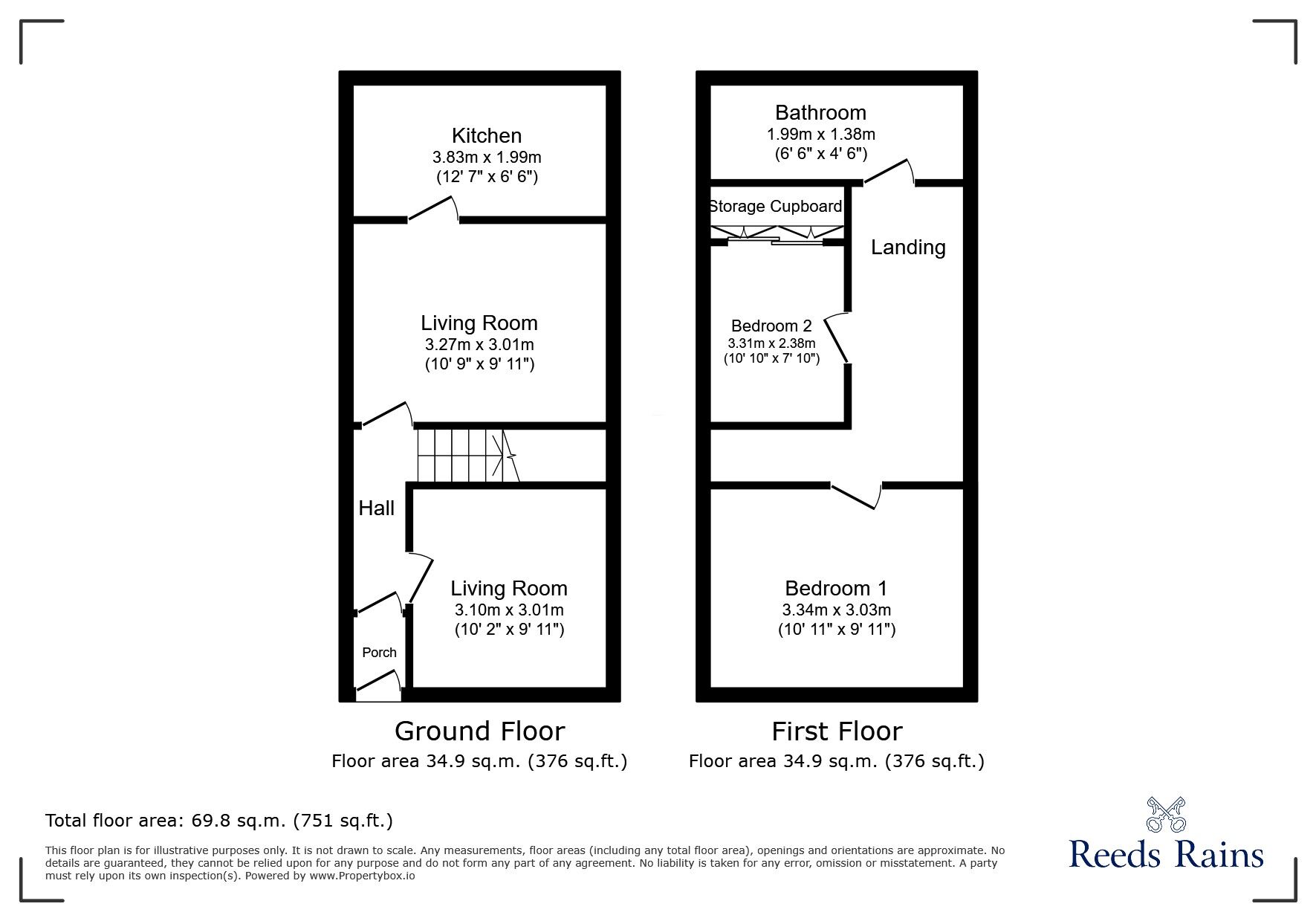 Floorplan of 2 bedroom Mid Terrace House to rent, Rutland Street, Grimsby, Lincolnshire, DN32
