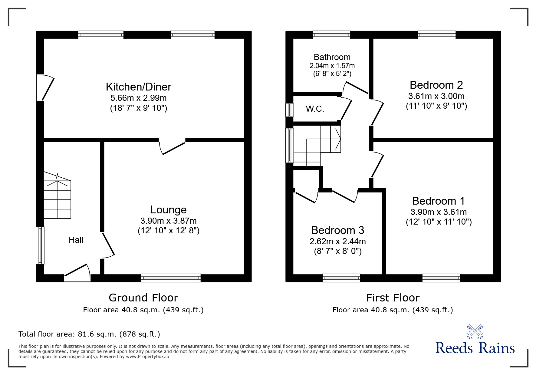 Floorplan of 3 bedroom End Terrace House for sale, Winchester Avenue, Grimsby, Lincolnshire, DN33