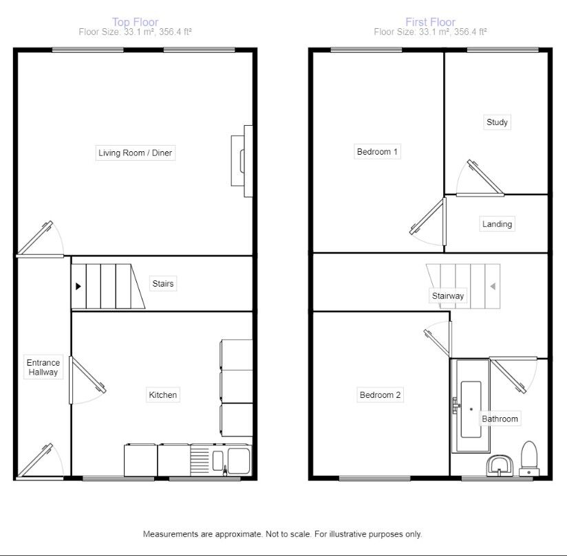Floorplan of 2 bedroom Flat to rent, Coniston Avenue, Grimsby, Lincolnshire, DN33