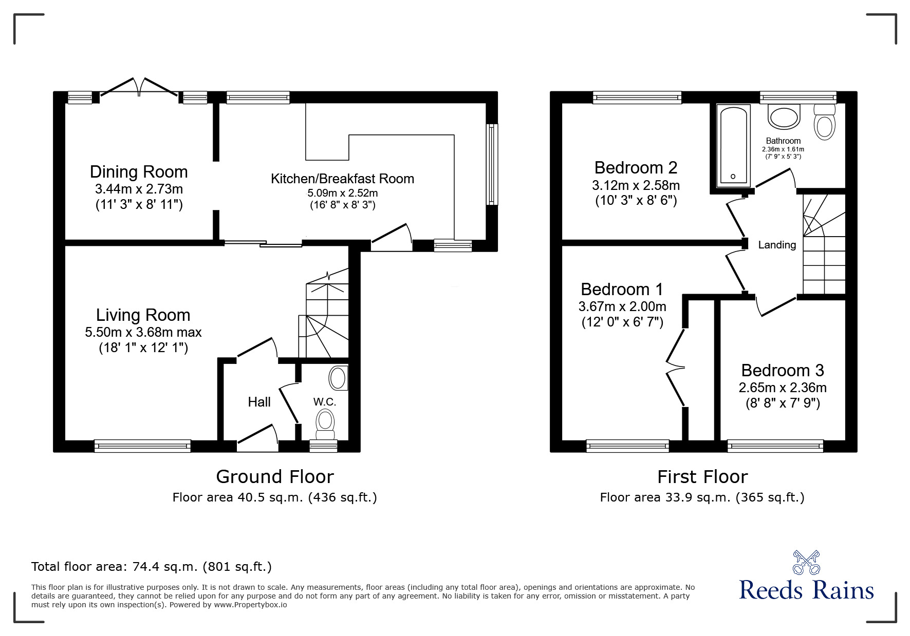 Floorplan of 3 bedroom Semi Detached House for sale, Larch Crescent, Grimsby, Lincolnshire, DN34