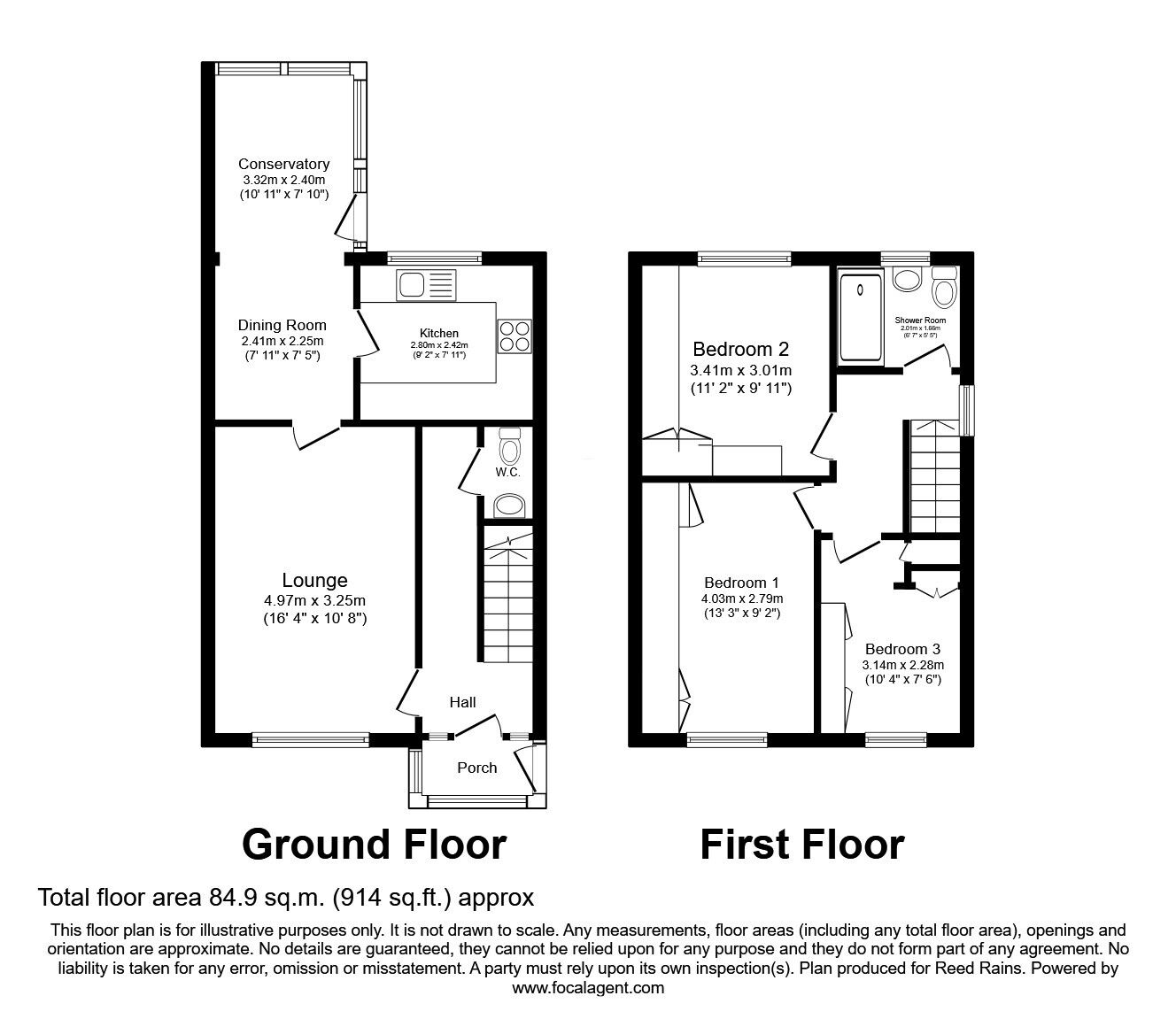 Floorplan of 3 bedroom Detached House for sale, Amesbury Avenue, Grimsby, Lincolnshire, DN33
