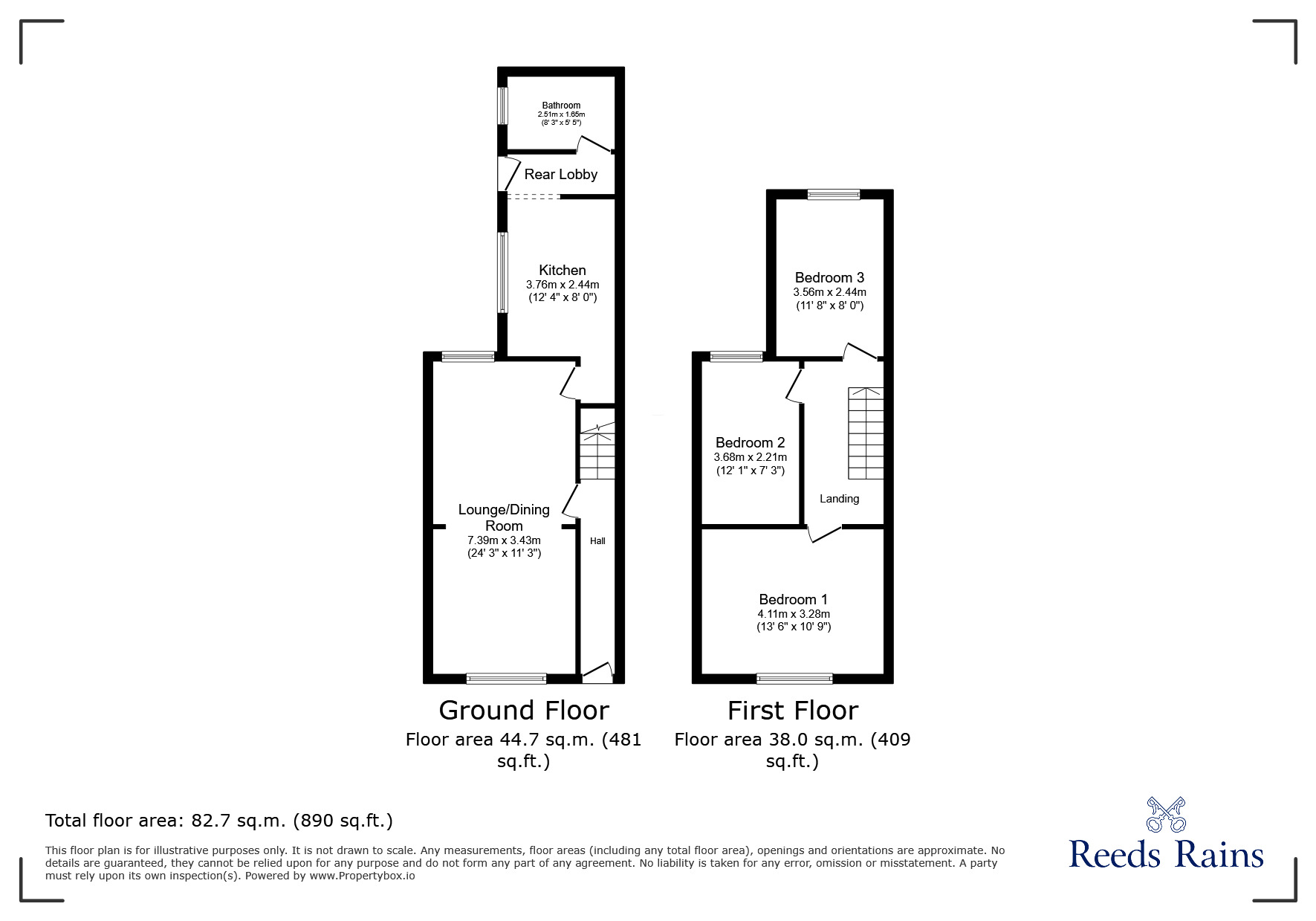 Floorplan of 3 bedroom Mid Terrace House for sale, Highfield Avenue, Grimsby, Lincolnshire, DN32