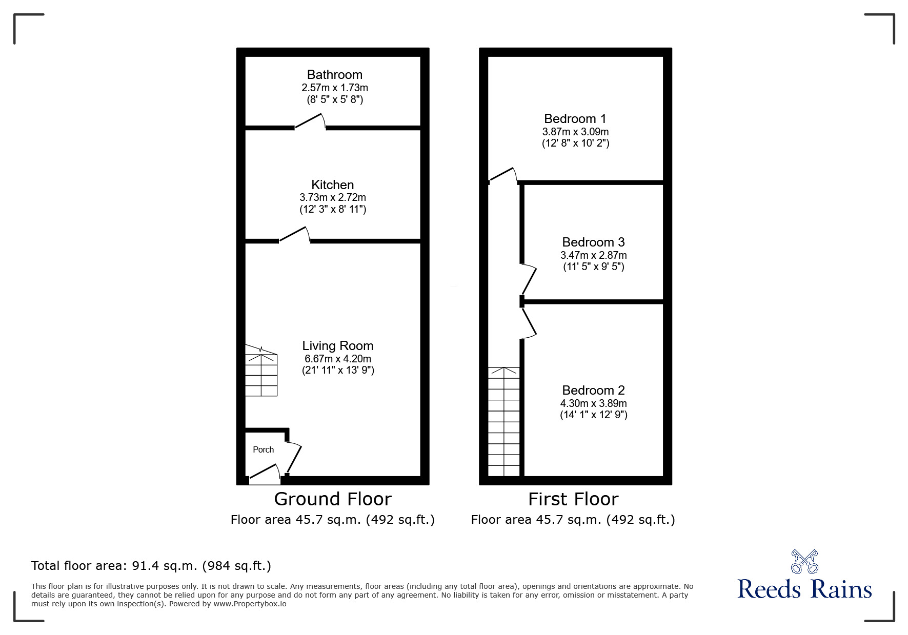Floorplan of 3 bedroom End Terrace House to rent, Henry Street, Grimsby, Lincolnshire, DN31