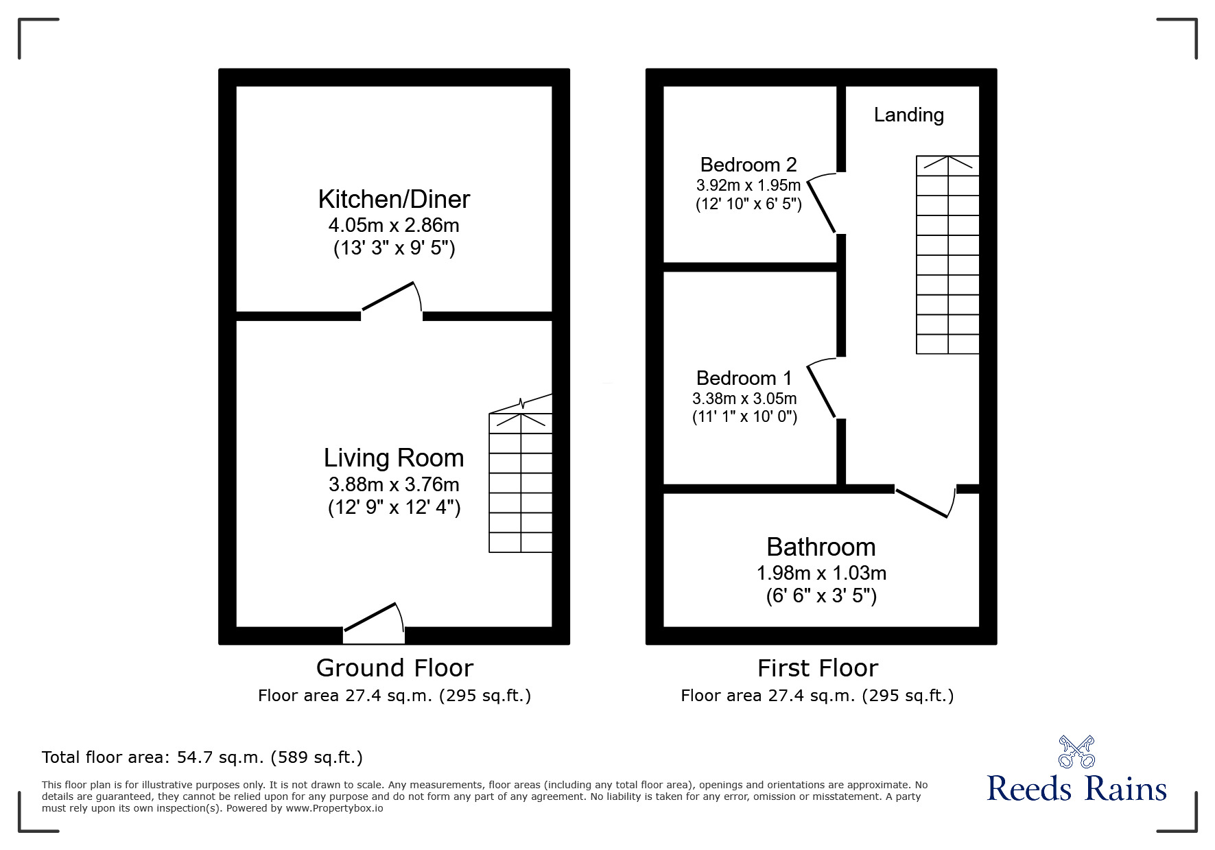 Floorplan of 2 bedroom Mid Terrace House to rent, Oatfield Close, Grimsby, Lincolnshire, DN33