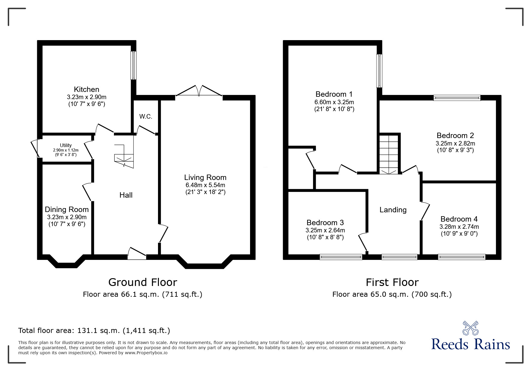 Floorplan of 4 bedroom Detached House for sale, Bevers Way, Holton-le-Clay, Lincolnshire, DN36