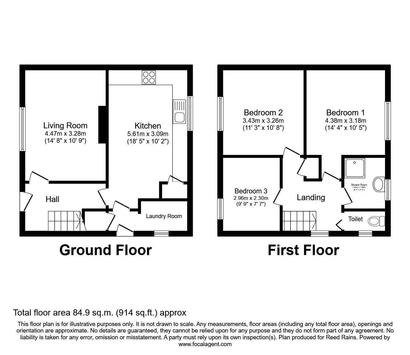 Floorplan of 3 bedroom Semi Detached House for sale, Pamela Road, Immingham, Lincolnshire, DN40
