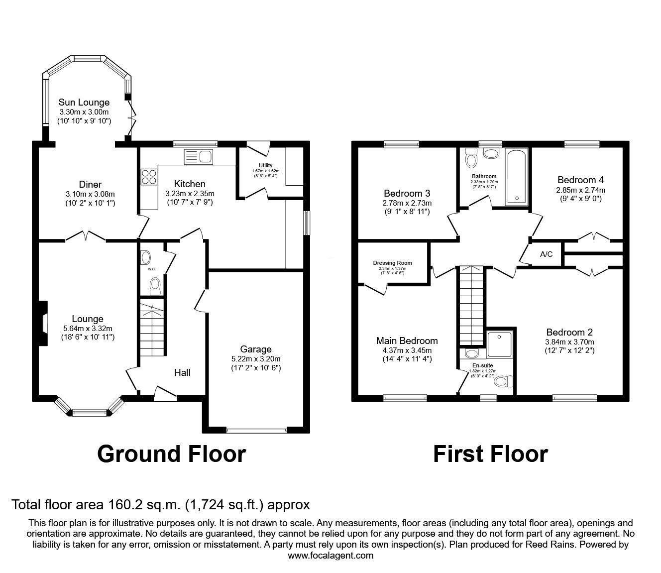 Floorplan of 4 bedroom Detached House for sale, Fields End, Ulceby, Lincolnshire, DN39