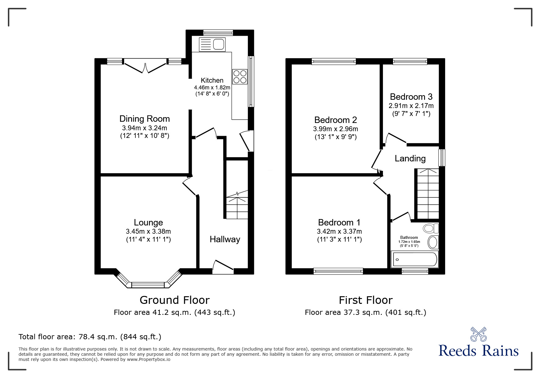 Floorplan of 3 bedroom Semi Detached House for sale, Frankland Place, Cleethorpes, Lincolnshire, DN35