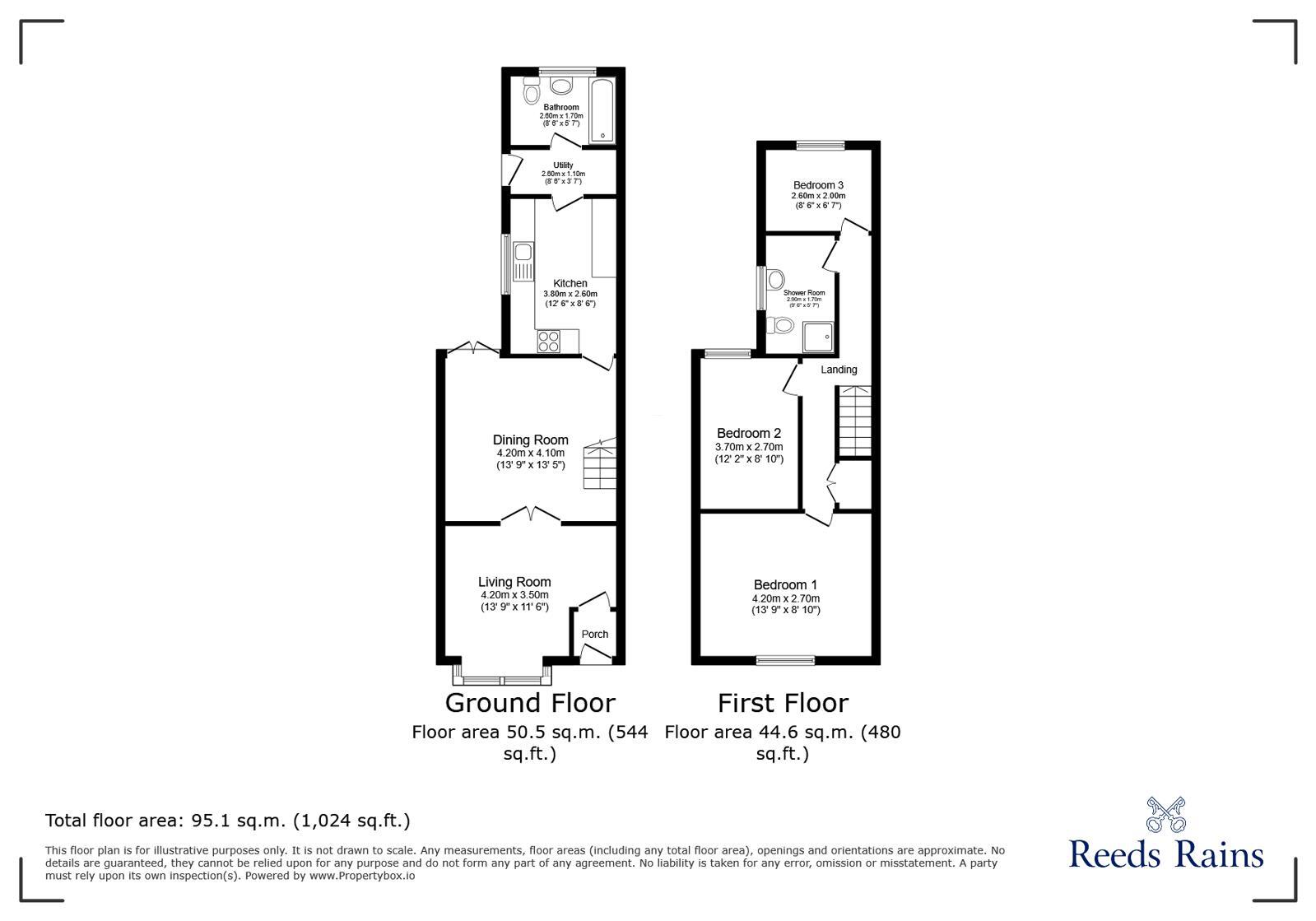 Floorplan of 3 bedroom Mid Terrace House for sale, David Street, Grimsby, Lincolnshire, DN32