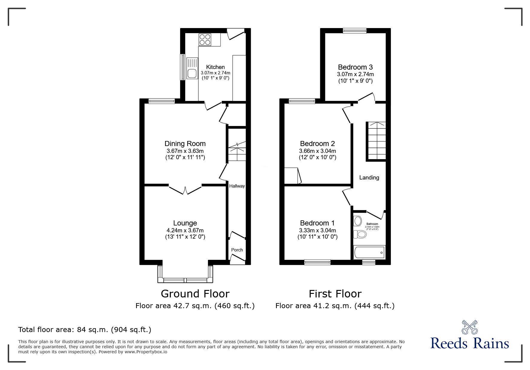 Floorplan of 3 bedroom End Terrace House for sale, Phyllis Avenue, Grimsby, Lincolnshire, DN34