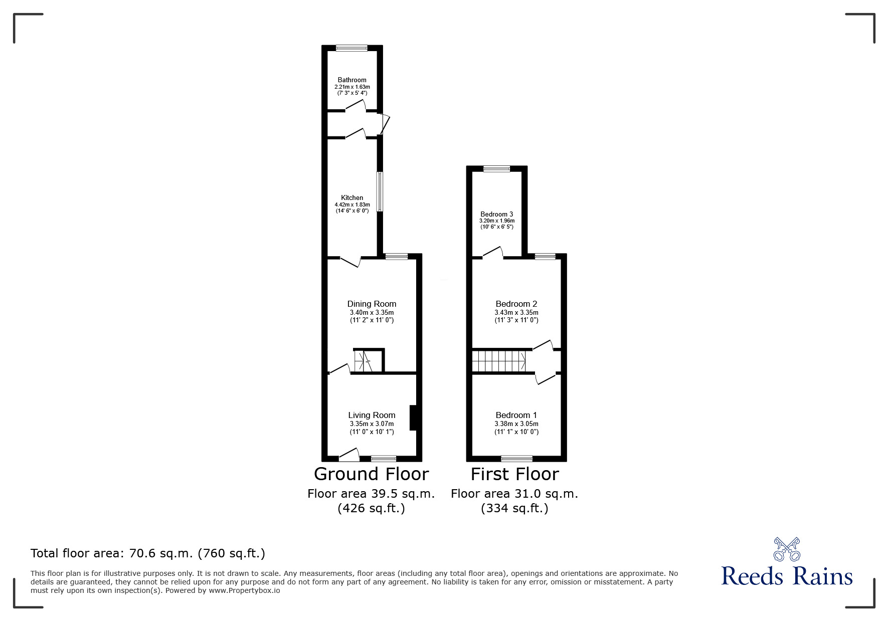 Floorplan of 3 bedroom Mid Terrace House for sale, Edward Street, Cleethorpes, Lincolnshire, DN35