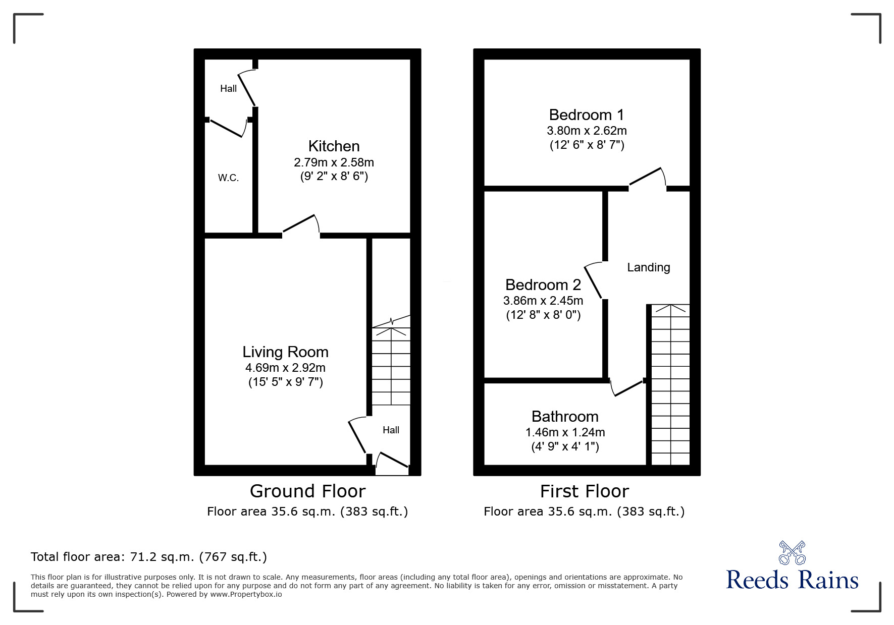 Floorplan of 2 bedroom Mid Terrace House to rent, Lawson Avenue, Grimsby, Lincolnshire, DN31