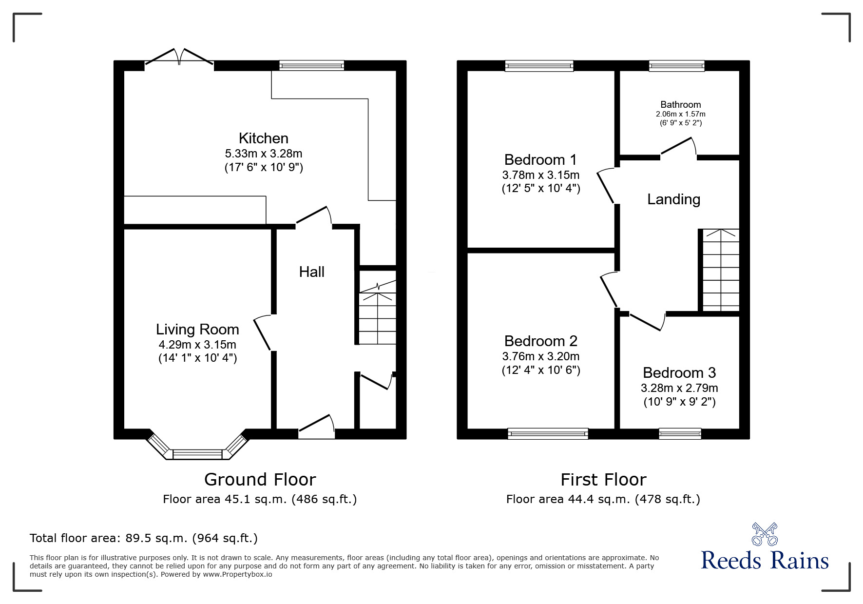 Floorplan of 3 bedroom Mid Terrace House for sale, Castleford Avenue, Grimsby, Lincolnshire, DN34