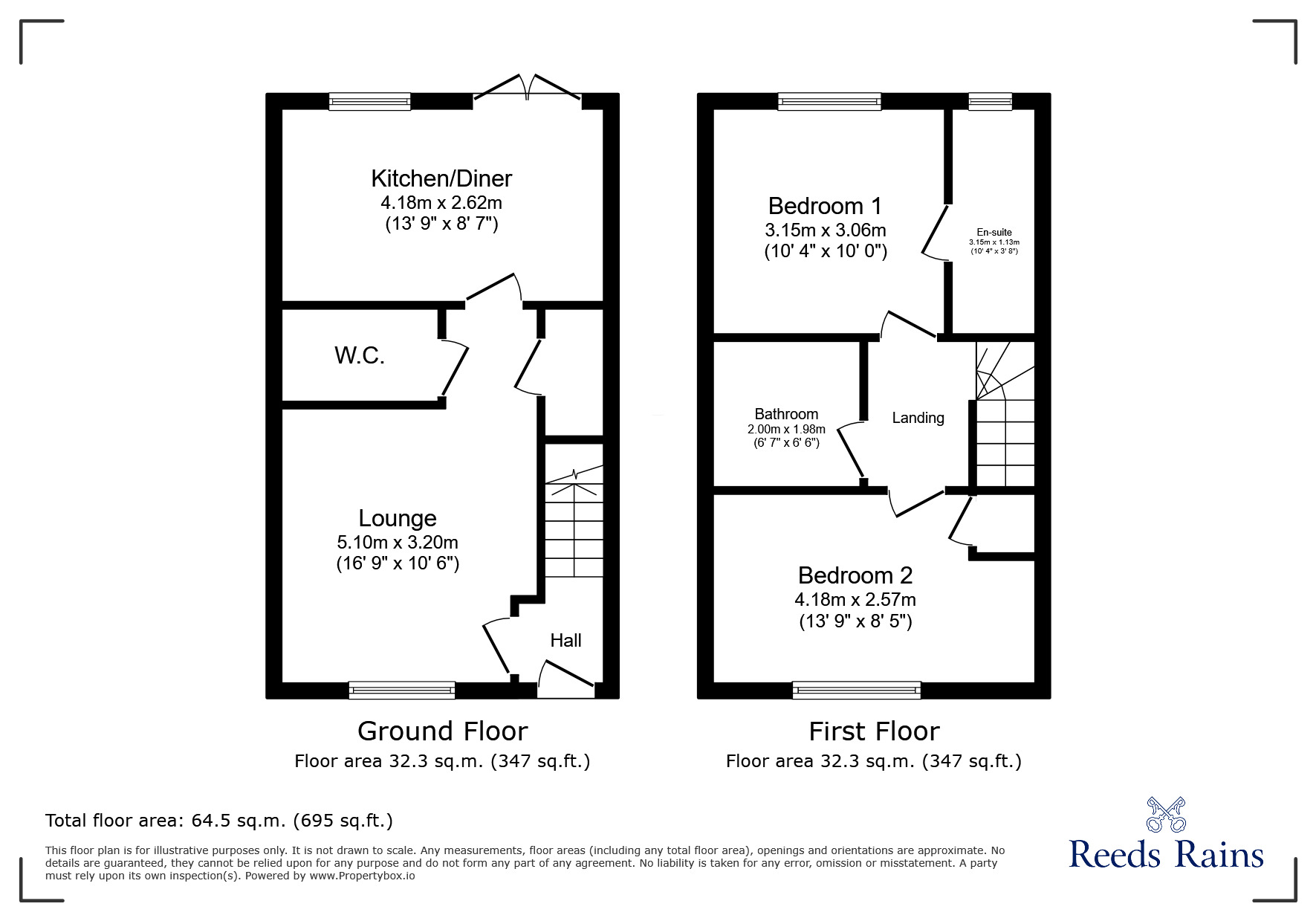 Floorplan of 2 bedroom Mid Terrace House for sale, Sheldon Road, Scartho Top, Lincolnshire, DN33
