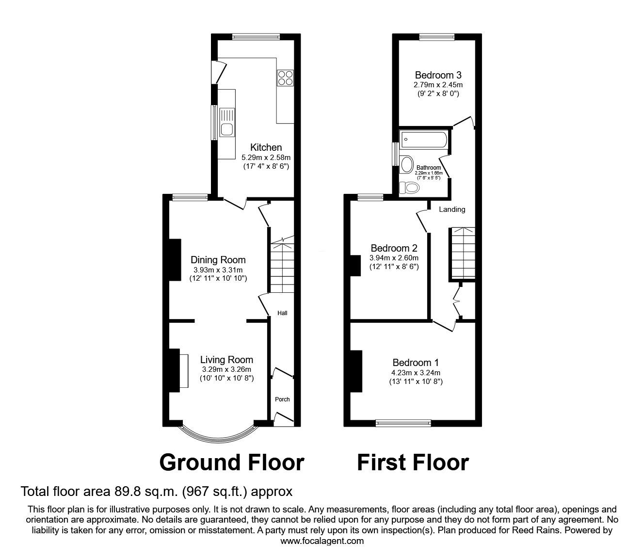 Floorplan of 3 bedroom Mid Terrace House for sale, Patrick Street, Grimsby, Lincolnshire, DN32