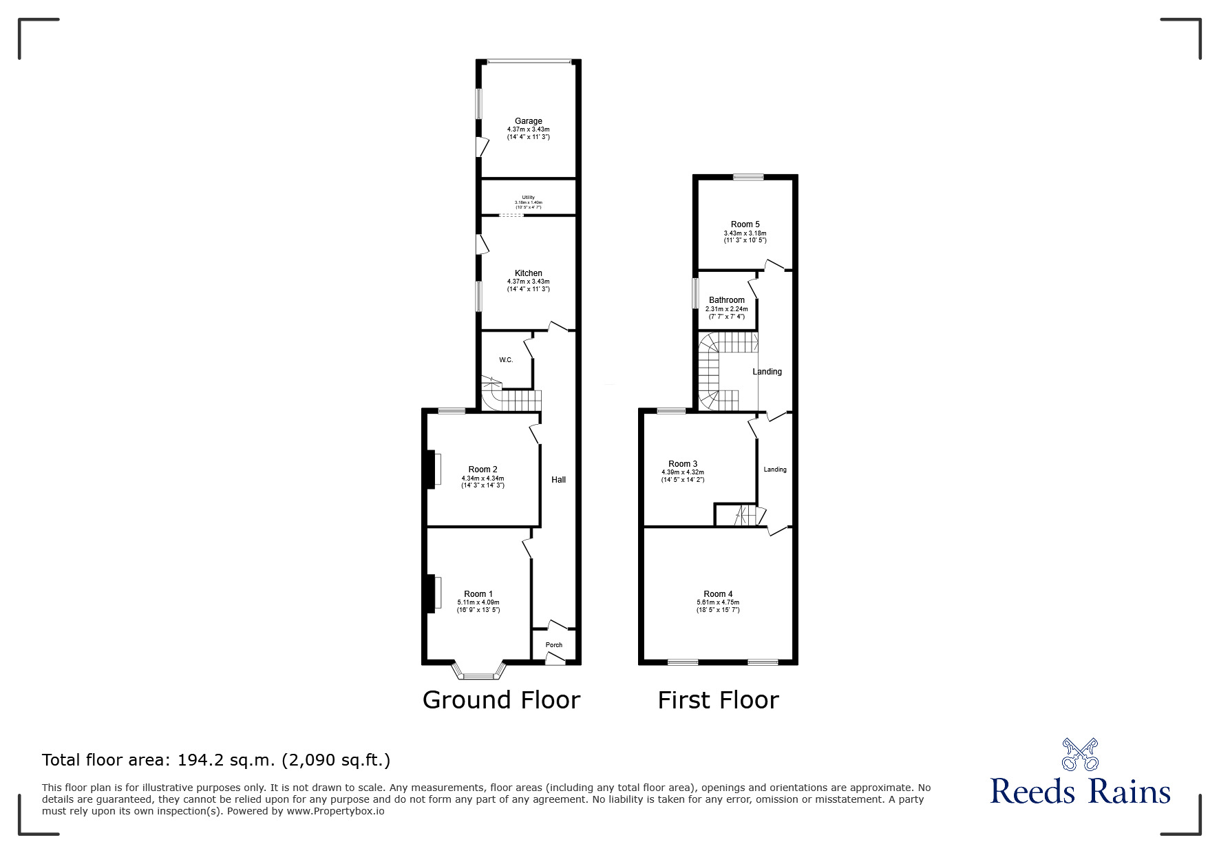 Floorplan of 5 bedroom Mid Terrace House for sale, West Parade, Grimsby, Lincolnshire, DN31