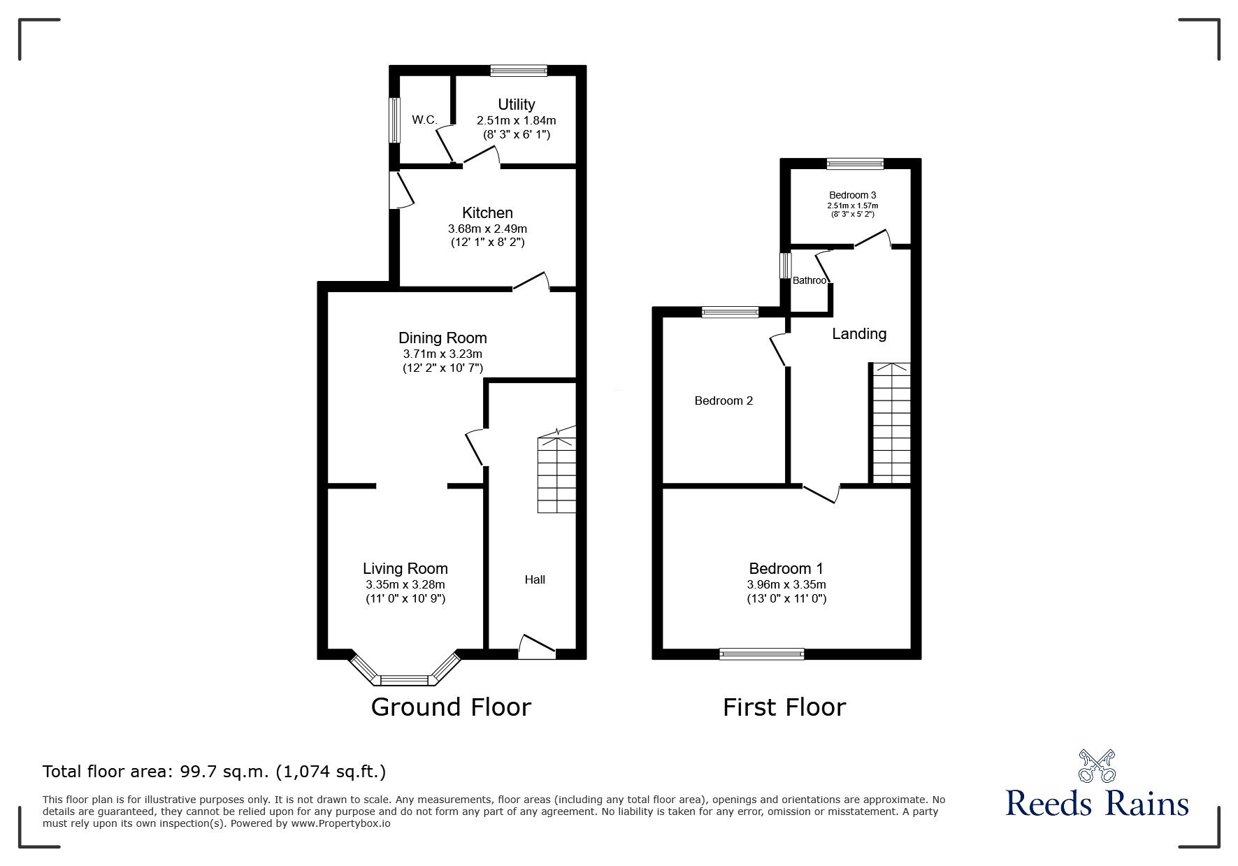 Floorplan of 3 bedroom Mid Terrace House for sale, David Street, Grimsby, Lincolnshire, DN32