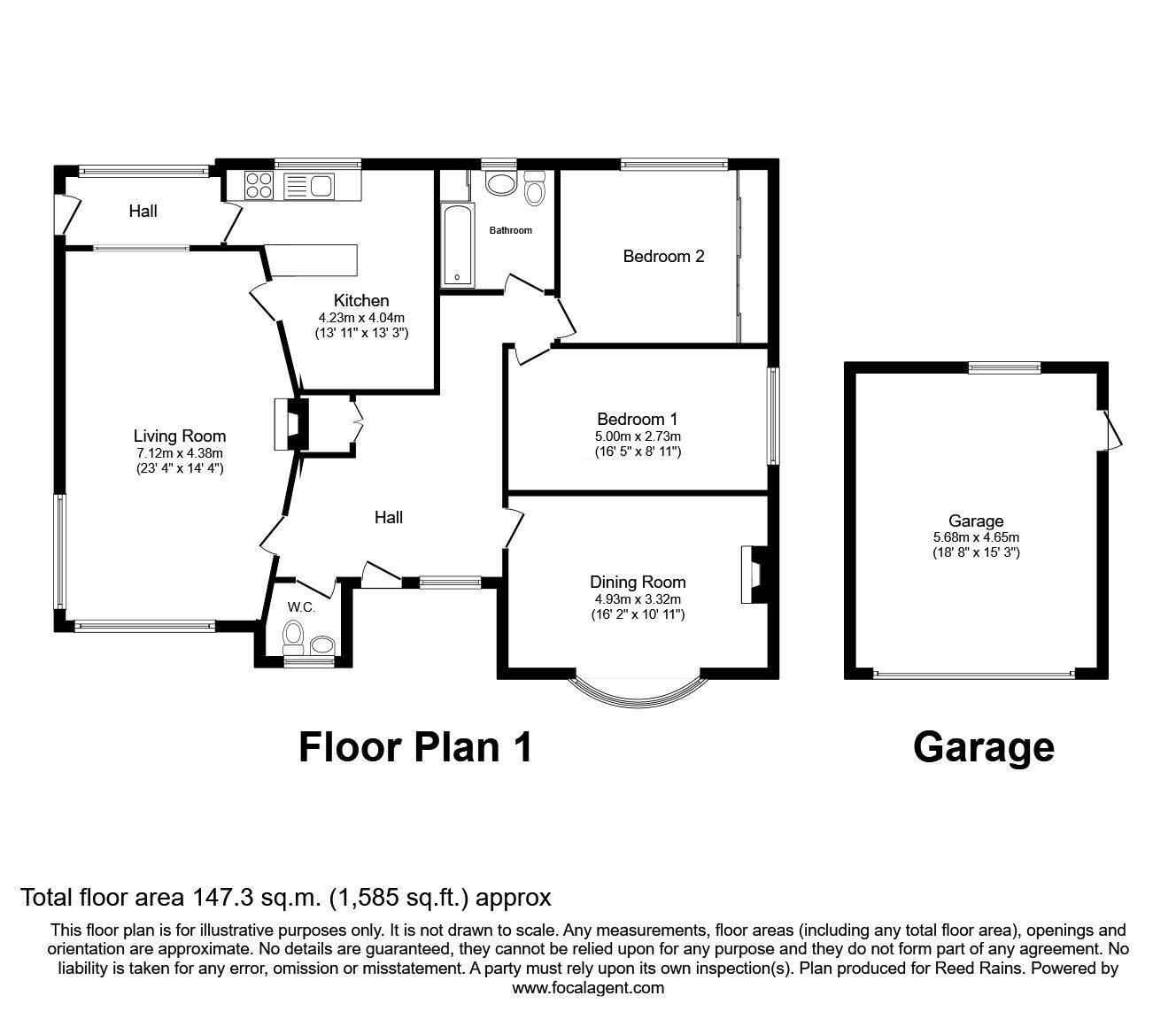 Floorplan of 2 bedroom Detached Bungalow for sale, St. Giles Avenue, Grimsby, Lincolnshire, DN33