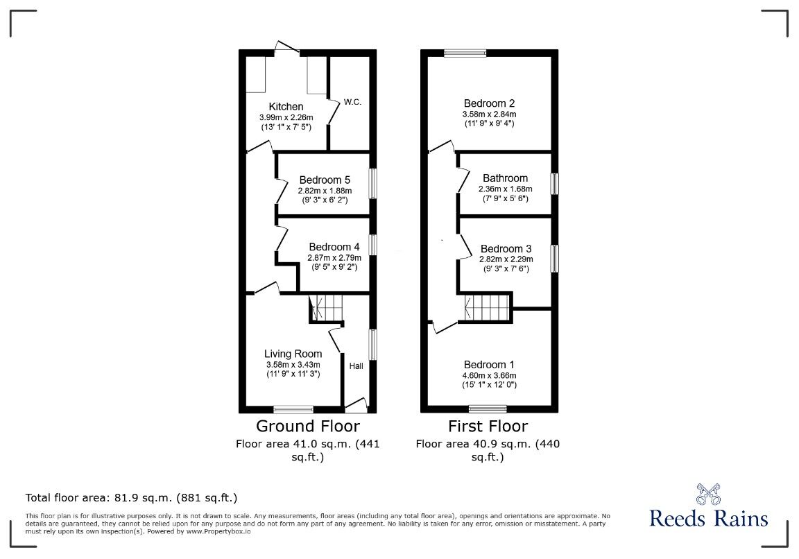Floorplan of 5 bedroom End Terrace House to rent, Corporation Road, Grimsby, Lincolnshire, DN31