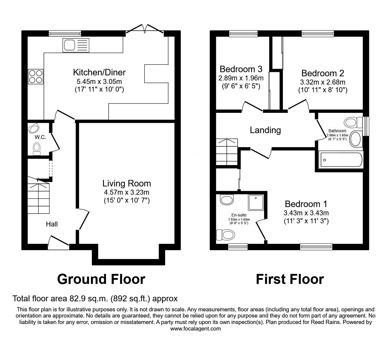 Floorplan of 3 bedroom Semi Detached House to rent, Firbeck Close, Grimsby, DN34