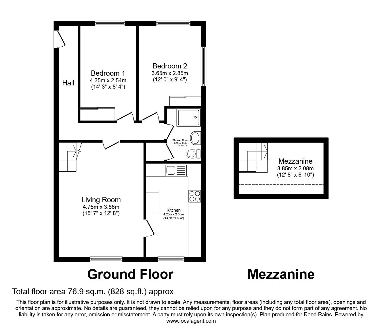 Floorplan of 2 bedroom Flat for sale, Grosvenor Crescent, Lincolnshire, DN32