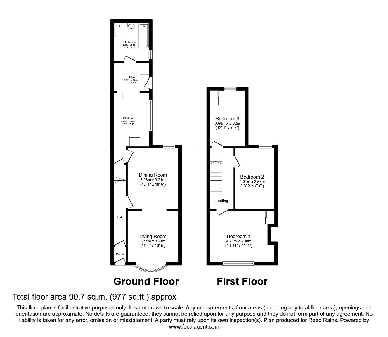 Floorplan of 3 bedroom Mid Terrace House for sale, Lovett Street, Cleethorpes, Lincolnshire, DN35