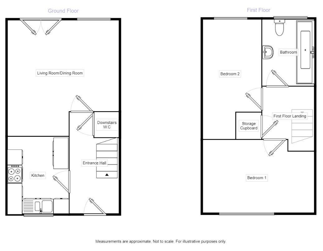 Floorplan of 2 bedroom Semi Detached House to rent, Lancaster Court, Scartho Top, Lincolnshire, DN33