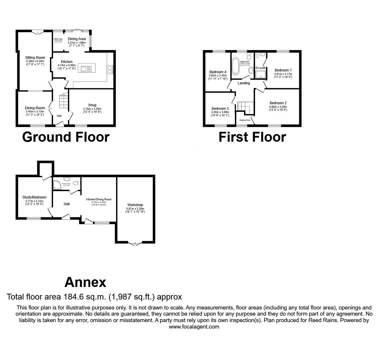 Floorplan of 4 bedroom Mid Terrace House for sale, The Square, North Thoresby, Lincolnshire, DN36