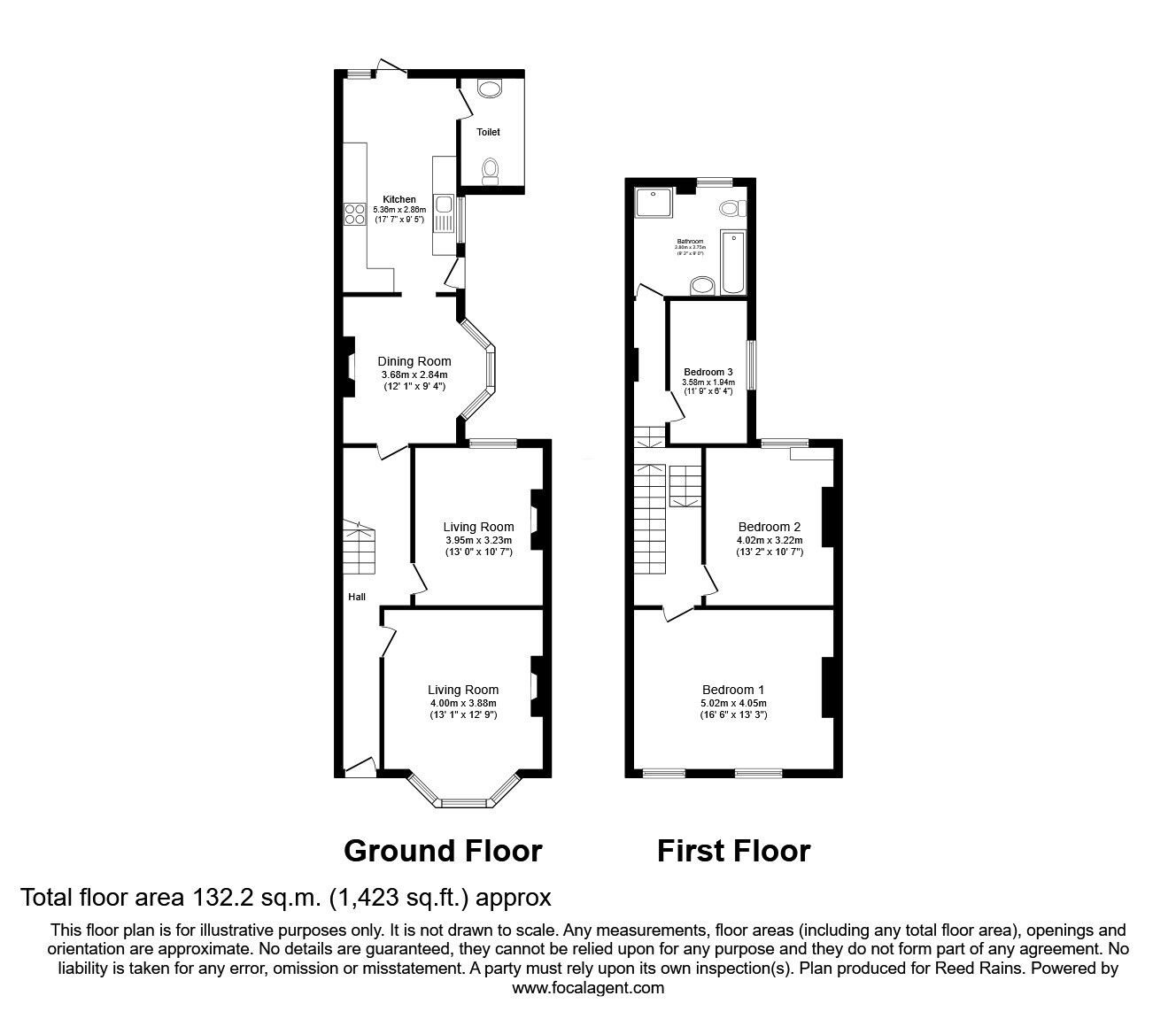 Floorplan of 3 bedroom Mid Terrace House for sale, Hainton Avenue, Grimsby, Lincolnshire, DN32