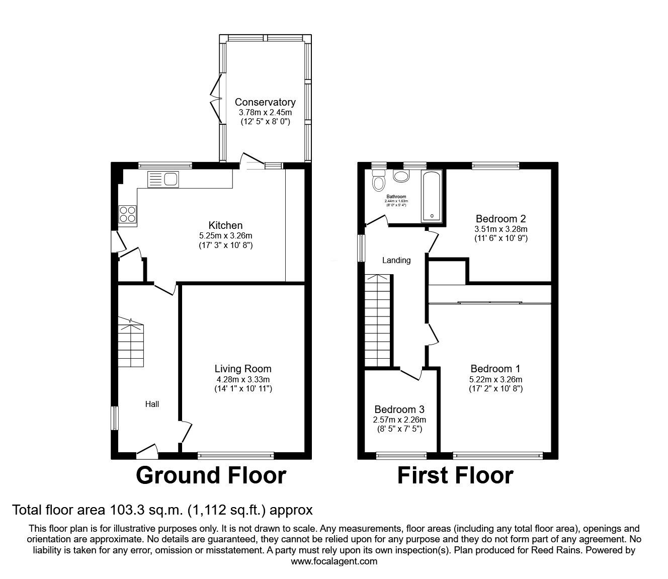 Floorplan of 3 bedroom Semi Detached House for sale, Laburnum Drive, Grimsby, Lincolnshire, DN34