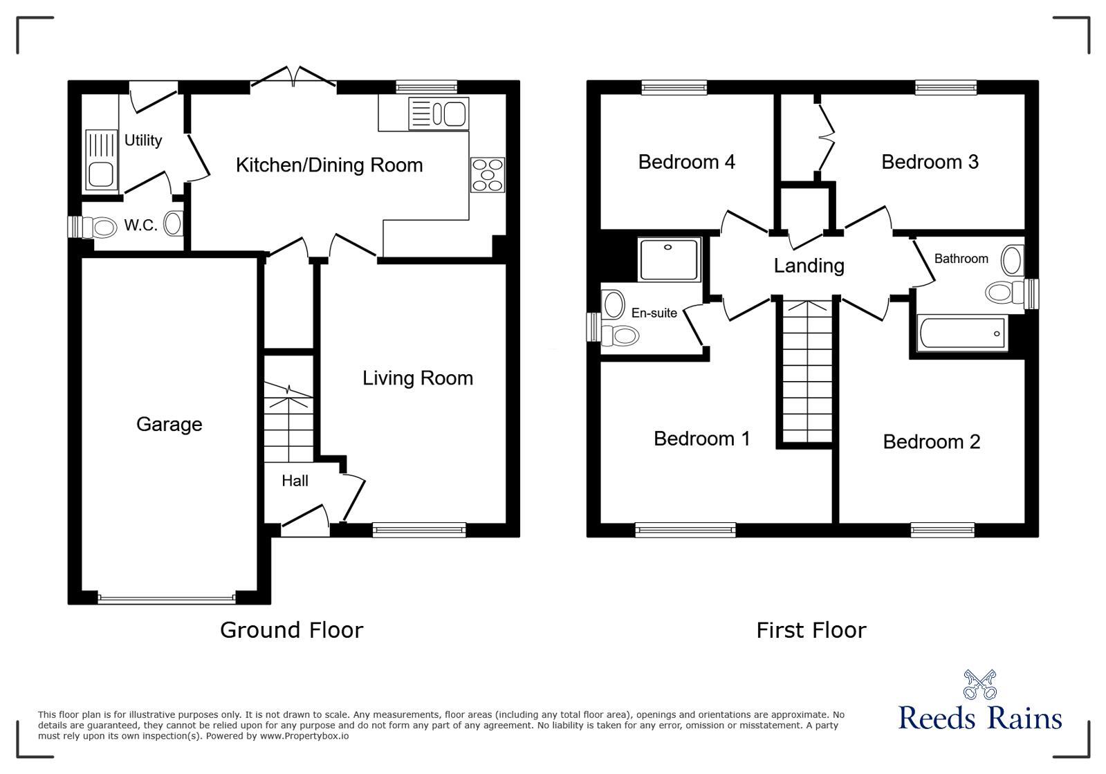 Floorplan of 4 bedroom Detached House for sale, Dock Lane, Scartho Top, Lincolnshire, DN33