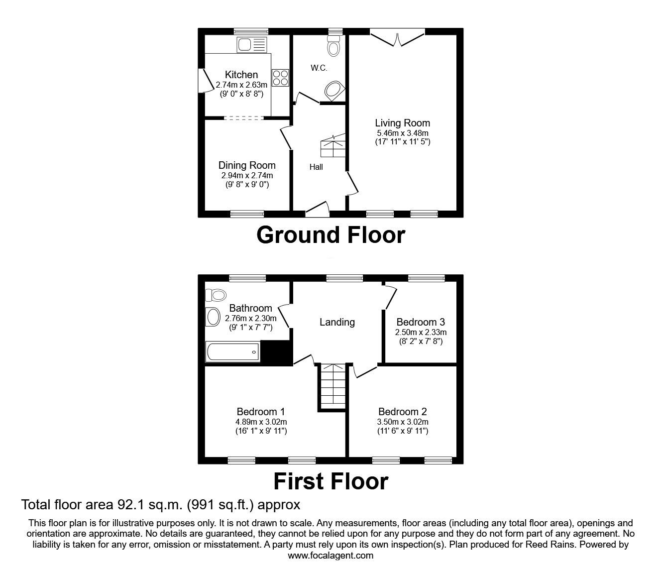 Floorplan of 3 bedroom Detached House to rent, Belvoir Road, Cleethorpes, Lincolnshire, DN35