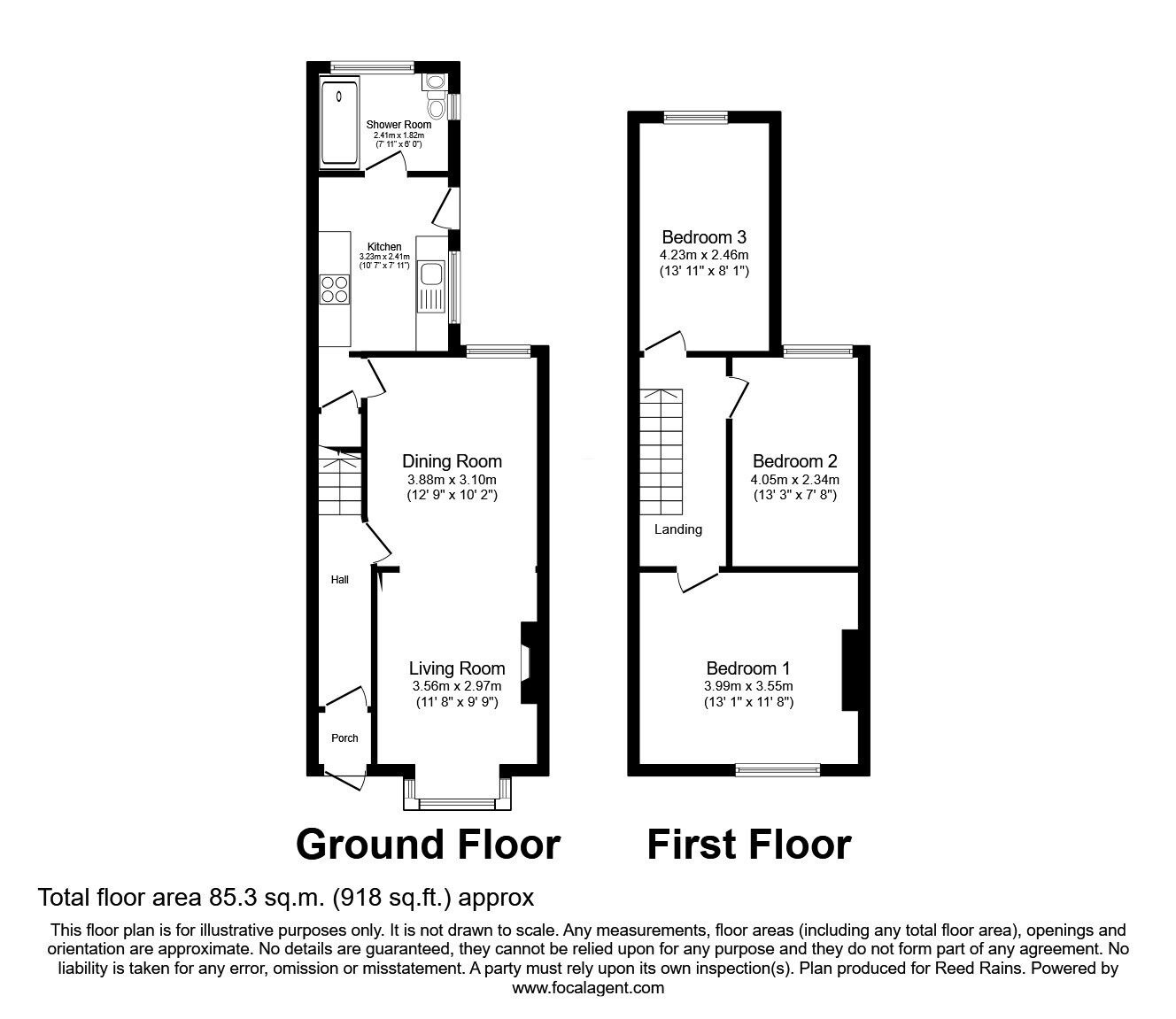 Floorplan of 3 bedroom Mid Terrace House for sale, Sussex Street, Cleethorpes, Lincolnshire, DN35