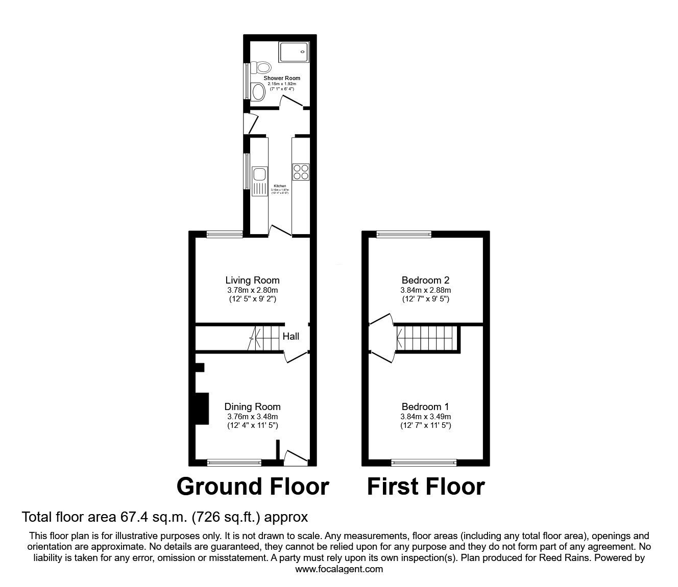 Floorplan of 2 bedroom End Terrace House to rent, Henry Street, Grimsby, Lincolnshire, DN31