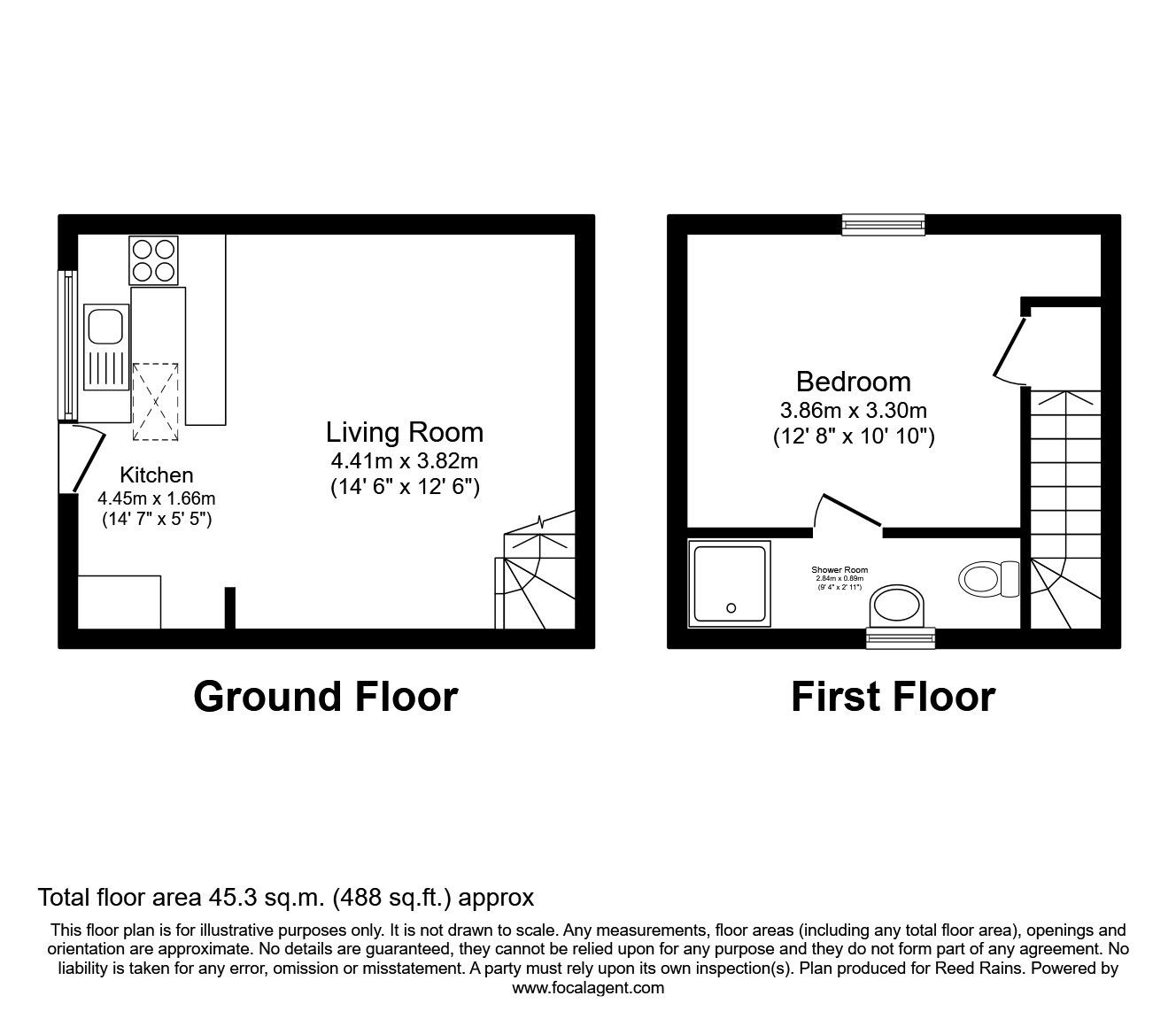 Floorplan of 1 bedroom Flat to rent, Cromwell Road, Grimsby, Lincolnshire, DN31