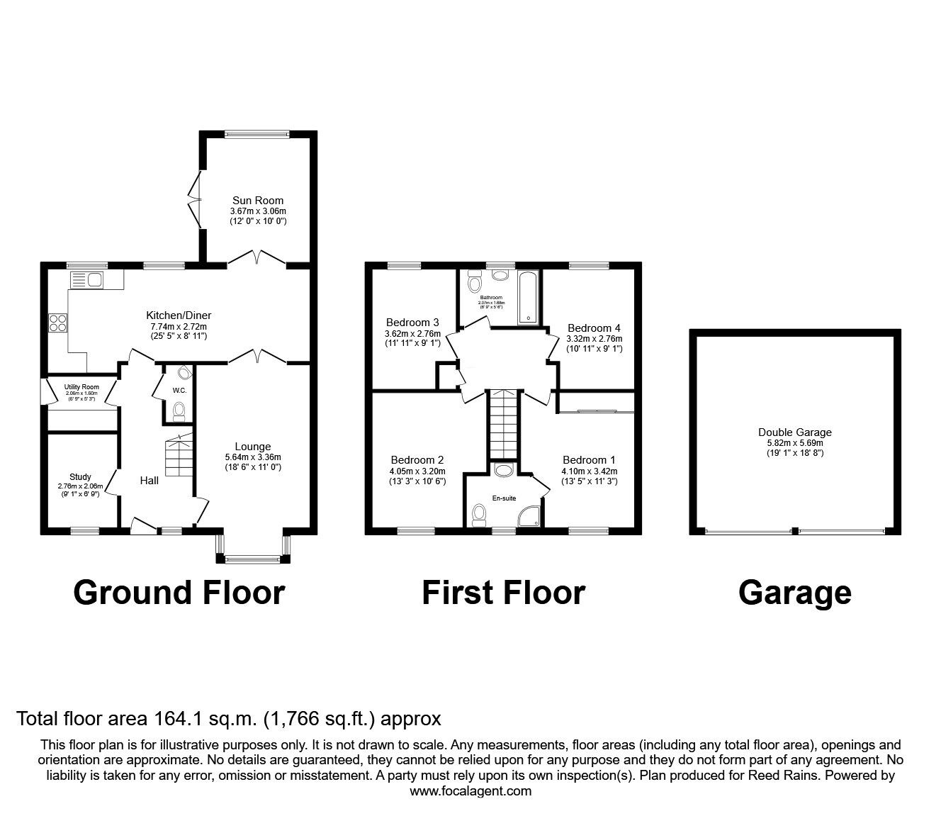 Floorplan of 4 bedroom Detached House to rent, Bluebell Road, Grimsby, Lincolnshire, DN33